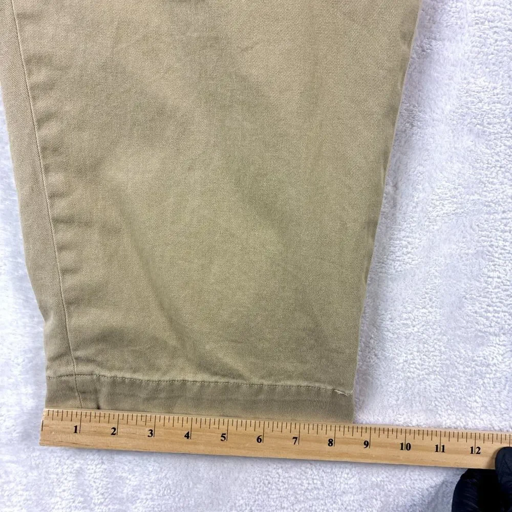 Polo Ralph Lauren Pants Men 38x31 Beige Twill Field Chino Pleated Preppy Classic